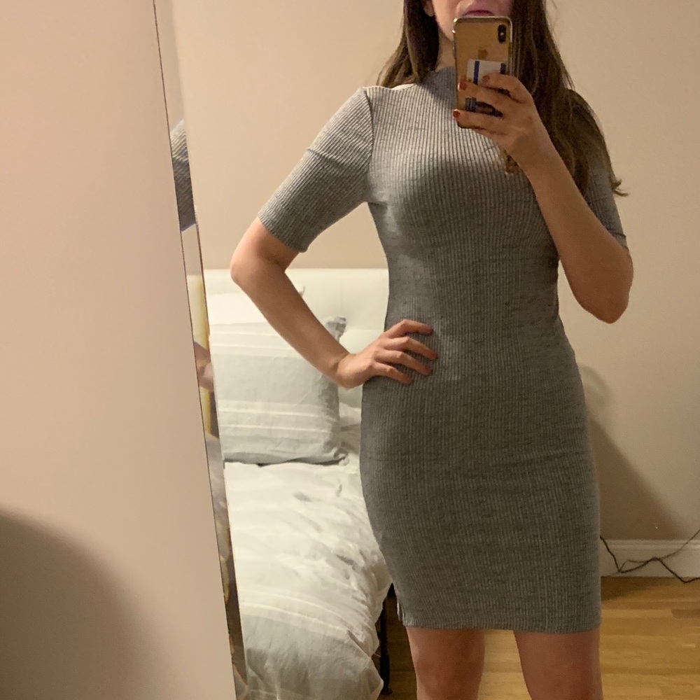 Sexy but casual grey textured dress